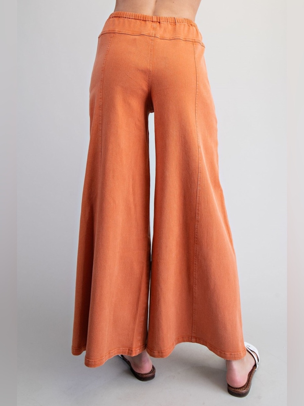 Wide Leg Slouchy Drawstring Waist Denim Pants - eesome - Picture 3 of 4